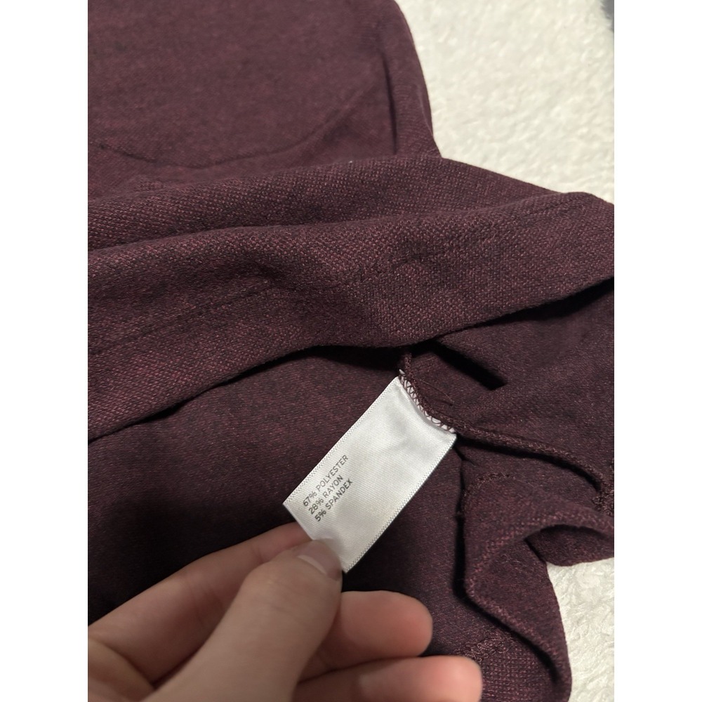 Duluth Trading T-shirt Flannel Dress Womens Large Burgundy Long Sleeve Knit Soft - Picture 5 of 10